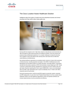 The Cisco Location-Aware Healthcare Solution