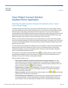 Cisco Patient Connect Solution: Inpatient Room Application