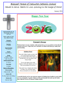 Blessed Teresa of Calcutta Catholic School Happy New Year Principal’s Message