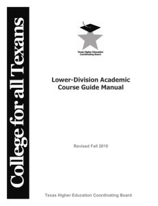 Lower-Division Academic Course Guide Manual  Revised Fall 2010