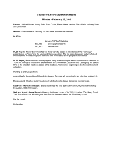 Council of Library Department Heads Minutes - February 25, 2002