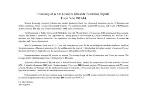 Summary of WKU Libraries Research Instruction Reports Fiscal Year 2013-14