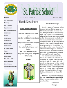 March Newsletter  Saint Patrick Prayer