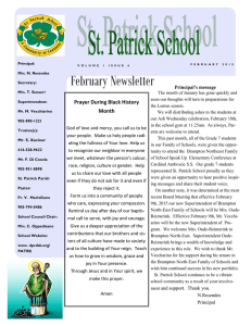 February Newsletter  Prayer During Black History Principal’s message