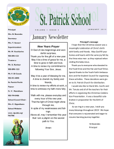 January Newsletter  New Years Prayer