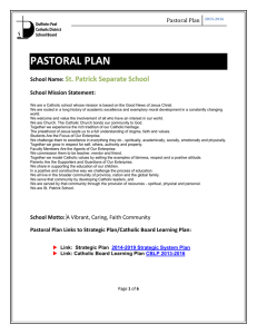 PASTORAL PLAN  Pastoral Plan School Name: