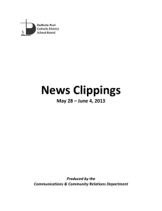 News Clippings May 28 – June 4, 2013 Produced by the
