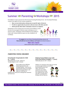 Summer Parenting Workshops 2015