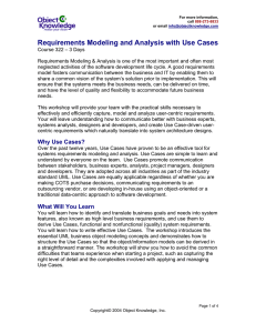 Requirements Modeling and Analysis with Use Cases