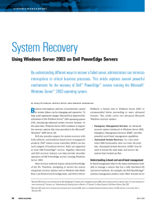 System Recovery Using Windows Server 2003 on Dell PowerEdge Servers
