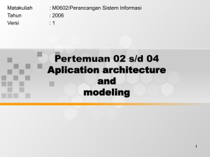 Pertemuan 02 s/d 04 Aplication architecture and modeling