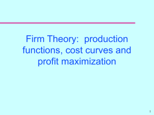 Firm Theory:  production functions, cost curves and profit maximization 1