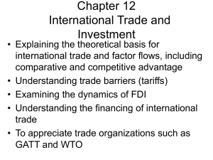 Chapter 12 International Trade and Investment