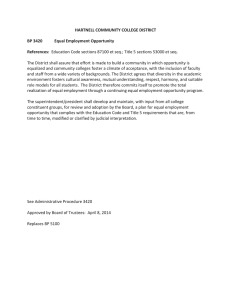 HARTNELL COMMUNITY COLLEGE DISTRICT BP 3420 Equal Employment Opportunity References: