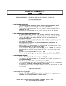 CONSTRUCTION UPDATE AS OF 11/21/2008 CURRENT DESIGN, PLANNING AND CONSTRUCTION PROJECTS