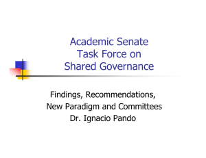 Academic Senate Task Force on Shared Governance Findings, Recommendations,