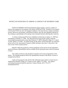 NOTICE OF INTENTION TO AMEND A CONFLICT-OF-INTEREST CODE