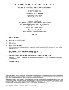 BOARD OF TRUSTEES – DEVELOPMENT SESSION  DATE/TIME/PLACE