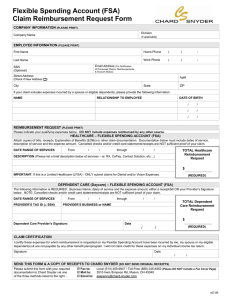Flexible Spending Account (FSA) Claim Reimbursement Request Form