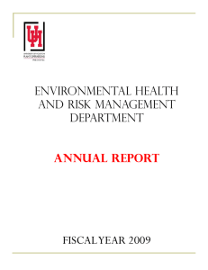 FISCAL YEAR 2009 Environmental health and risk management