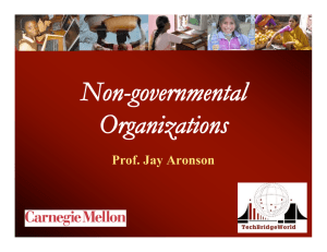 Non-governmental Organizations Prof. Jay Aronson
