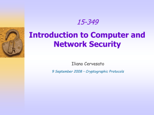 Introduction to Computer and Network Security 15-349 Iliano Cervesato