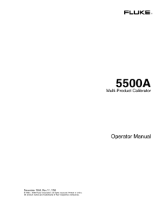 5500A  Operator Manual Multi-Product Calibrator