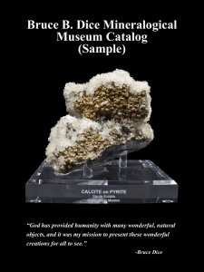 Bruce B. Dice Mineralogical Museum Catalog (Sample)