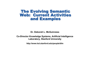 The Evolving Semantic Web:  Current Activities