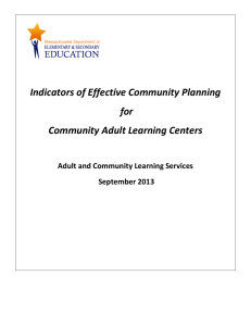 Indicators of Effective Community Planning for Community Adult Learning Centers