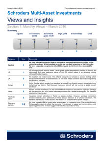 Views and Insights  Schroders Multi-Asset Investments – March 2016