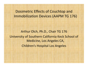 Dosimetric Effects of Couchtop and  Immobilization Devices (AAPM TG 176)