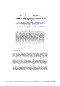 Helping Hands versus ERSP Vision: Comparing object recognition technologies for the