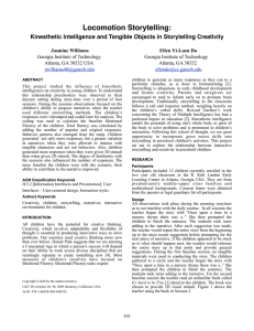 Locomotion Storytelling: Kinesthetic Intelligence and Tangible Objects in Storytelling Creativity