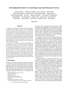 A Reconfigurable Fabric for Accelerating Large-Scale Datacenter Services