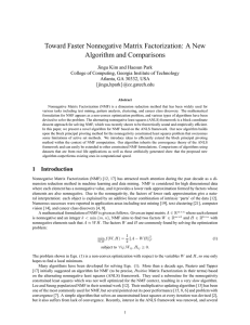 Toward Faster Nonnegative Matrix Factorization: A New Algorithm and Comparisons