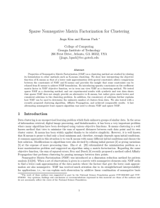 Sparse Nonnegative Matrix Factorization for Clustering