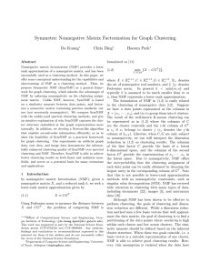 Symmetric Nonnegative Matrix Factorization for Graph Clustering Da Kuang Chris Ding Haesun Park