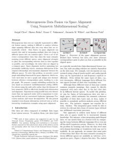 Heterogeneous Data Fusion via Space Alignment Using Nonmetric Multidimensional Scaling ∗ Jaegul Choo