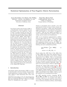 Statistical Optimization of Non-Negative Matrix Factorization