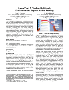 LiquidText: A Flexible, Multitouch Environment to Support Active Reading