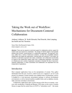 Taking the Work out of Workflow: Mechanisms for Document-Centered Collaboration