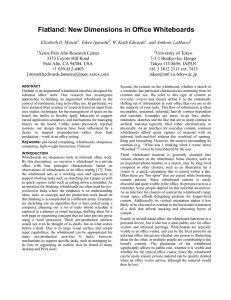 Flatland: New Dimensions in Office Whiteboards