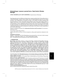 WindowScape: Lessons Learned from a Task-Centric Window Manager