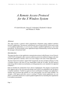 A Remote Access Protocol for the X Window System Abstract