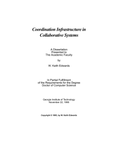 Coordination Infrastructure in Collaborative Systems