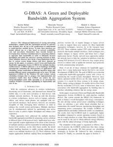 G-DBAS: A Green and Deployable Bandwidth Aggregation System Karim Habak Moustafa Youssef