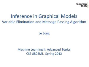 Inference in Graphical Models Variable Elimination and Message Passing Algorithm  Le Song