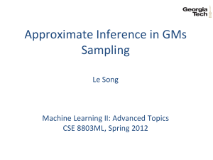 Approximate Inference in GMs Sampling  Le Song