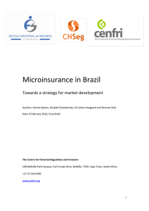 Microinsurance in Brazil Towards a strategy for market development